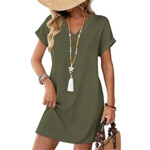 Casual Summer T-shirt Dress Wedding Guest Dresses Short Sleeve